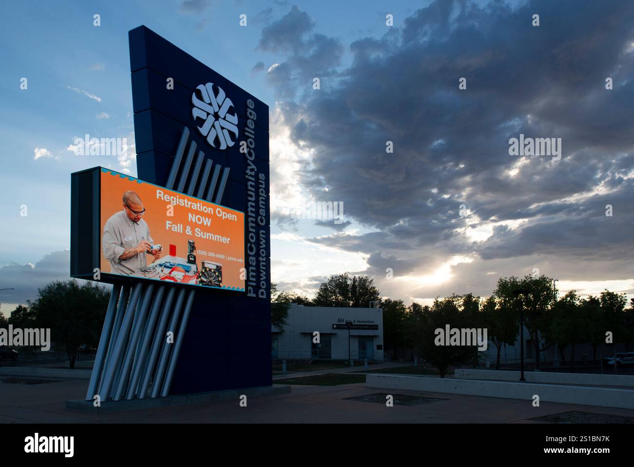 Pima Community College, campus du centre-ville, panneau Tucson Arizona Banque D'Images