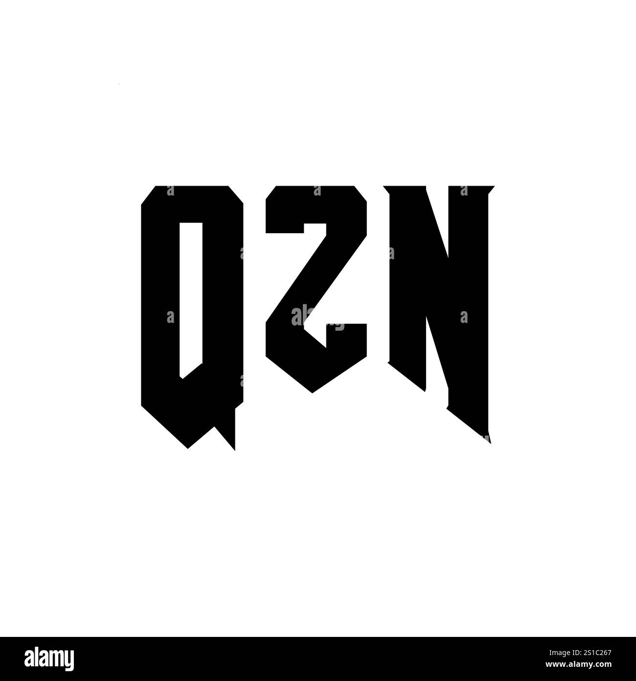 Conception de logo de lettre QZN pour la société de technologie. Combinaison de couleurs noir et blanc de conception de logo QZN. Logo QZN, vecteur QZN, conception QZN, icône QZN, alph QZN Illustration de Vecteur