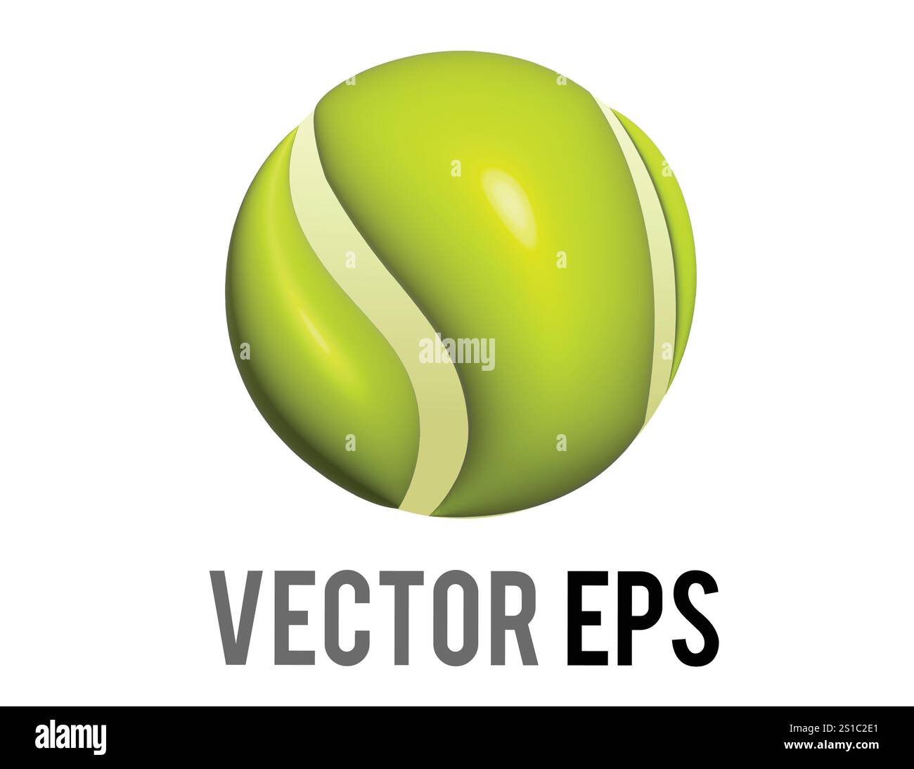 L'icône isolée de l'équipement sportif de balle de tennis verte 3D. Illustration de Vecteur