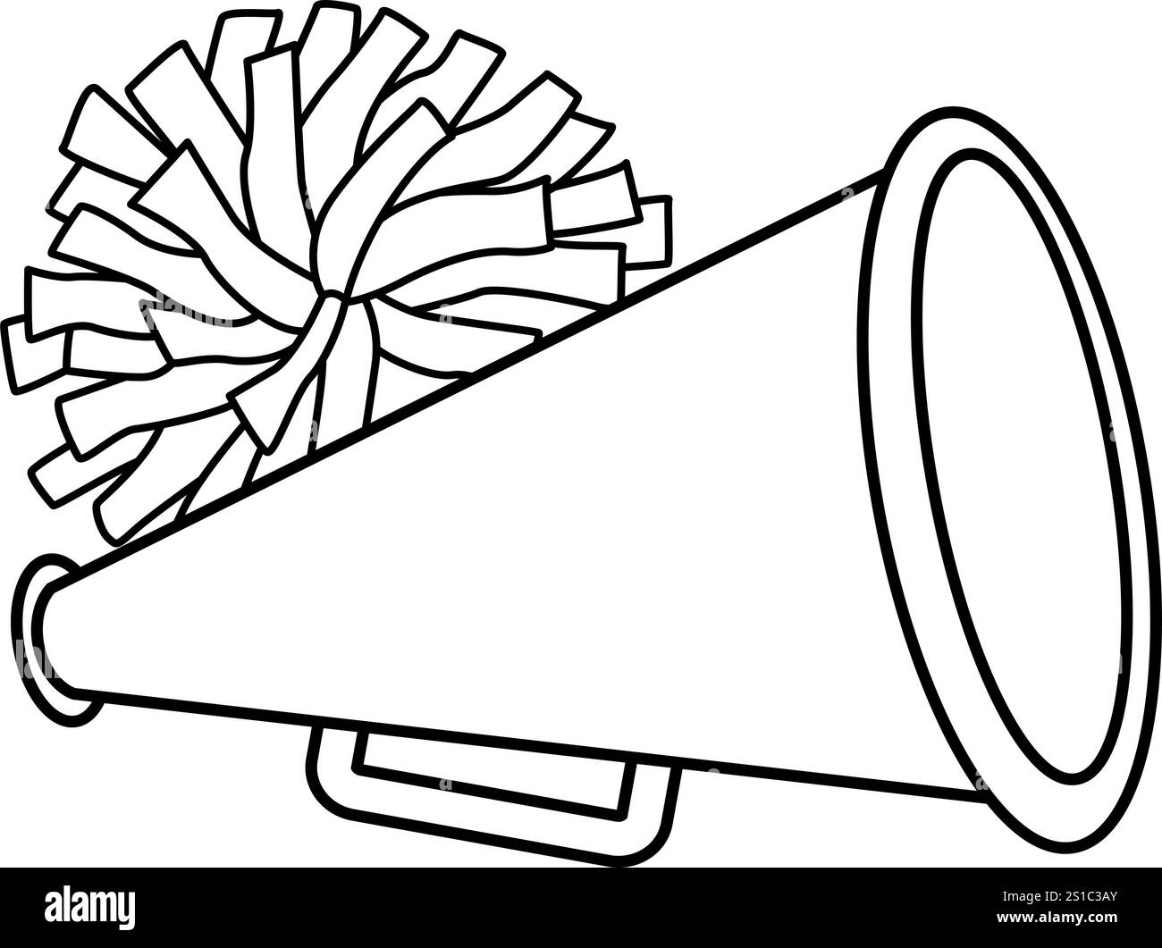 Cheerleader Megaphone avec fichier vectoriel EPS numérique Pom Pom | graphismes cheerleading de haute qualité pour les projets créatifs et spirituels Illustration de Vecteur