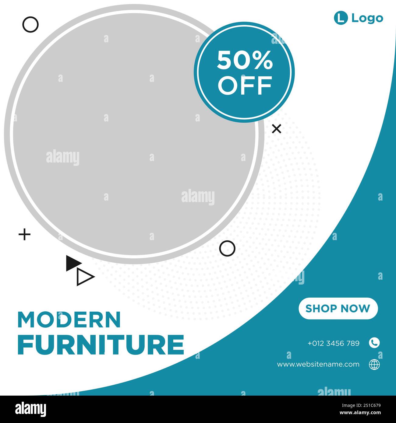Vente de meubles pour publication de médias sociaux et modèle de bannière Web, modèle de publication de médias sociaux modifiable, templa de bannière de médias sociaux de promotion de meubles Illustration de Vecteur