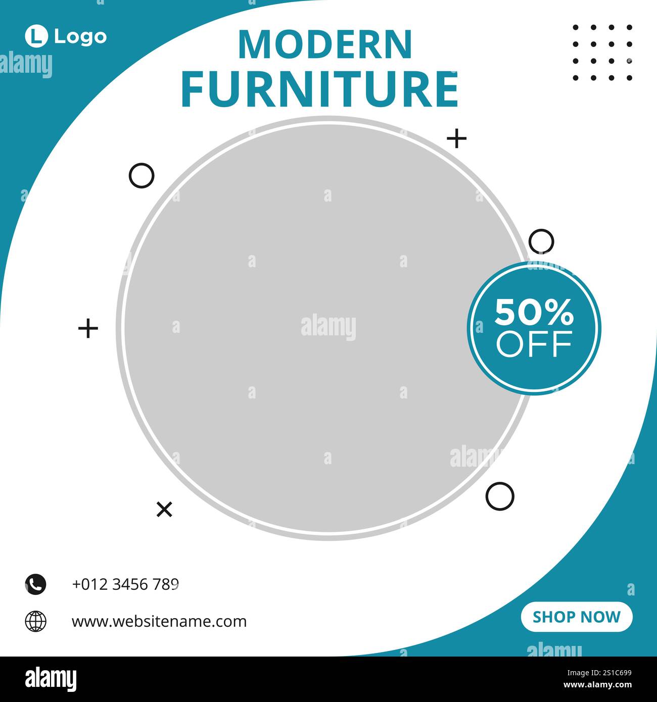 Vente de meubles pour publication de médias sociaux et modèle de bannière Web, modèle de publication de médias sociaux modifiable, templa de bannière de médias sociaux de promotion de meubles Illustration de Vecteur