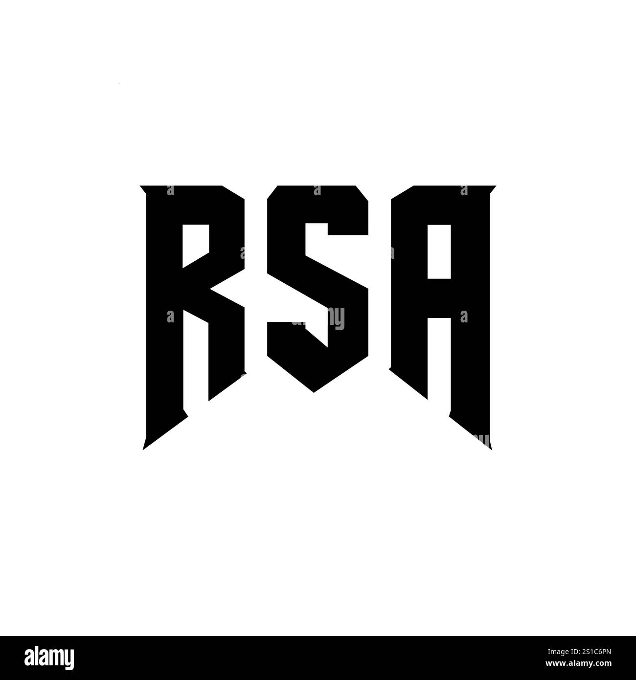 Conception de logo RSA Letter pour la société technologique. Logo RSA combinaison de couleurs noir et blanc. Logo RSA, vecteur RSA, conception RSA, icône RSA, alph RSA Illustration de Vecteur
