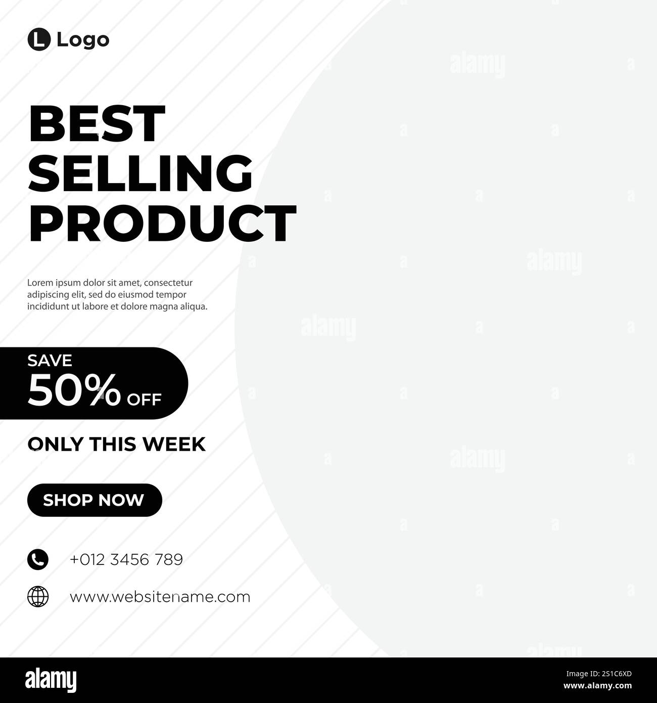 Vente de meubles pour publication de médias sociaux et modèle de bannière Web, modèle de publication de médias sociaux modifiable, templa de bannière de médias sociaux de promotion de meubles Illustration de Vecteur