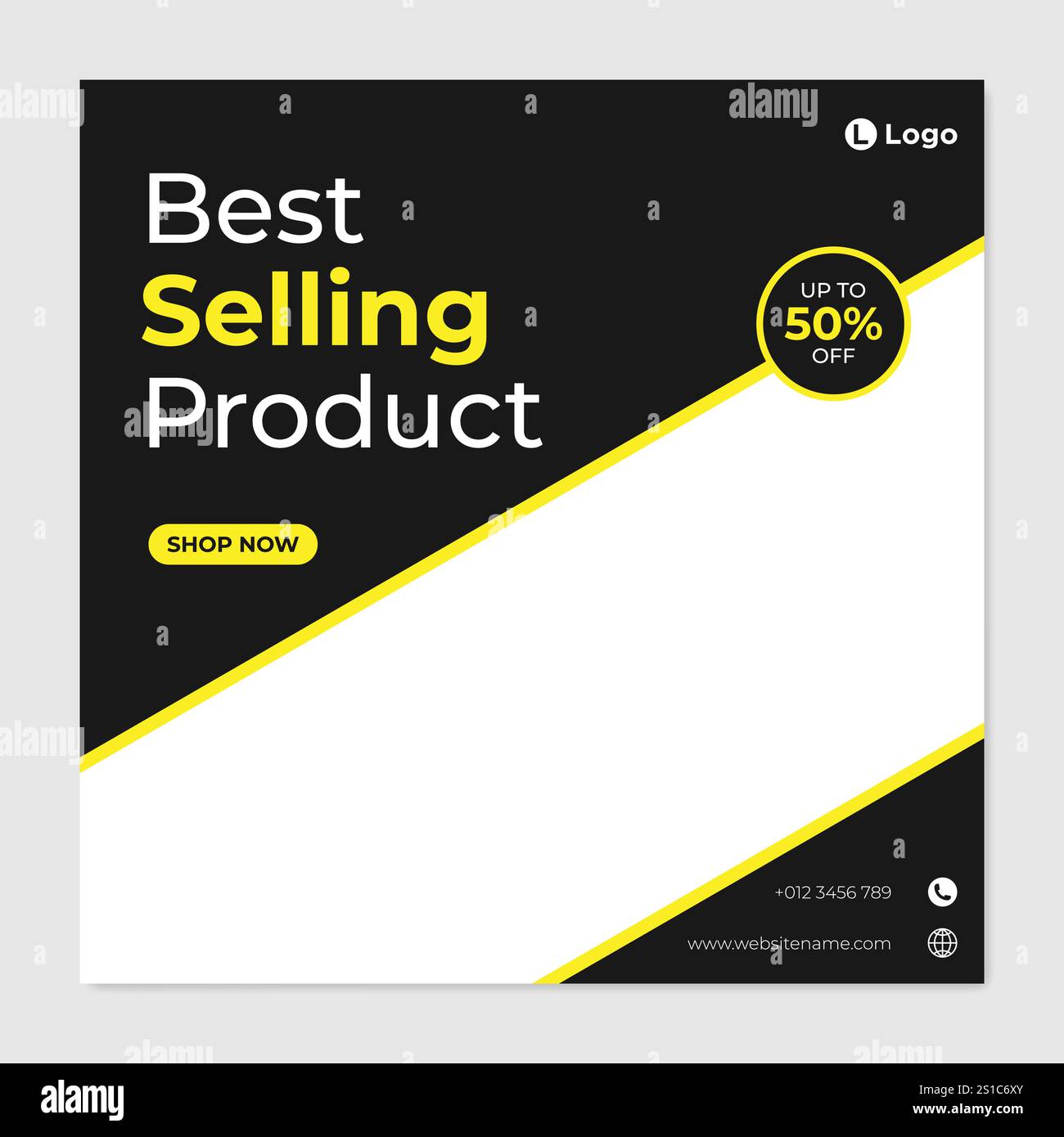 Vente de meubles pour publication de médias sociaux et modèle de bannière Web, modèle de publication de médias sociaux modifiable, templa de bannière de médias sociaux de promotion de meubles Illustration de Vecteur