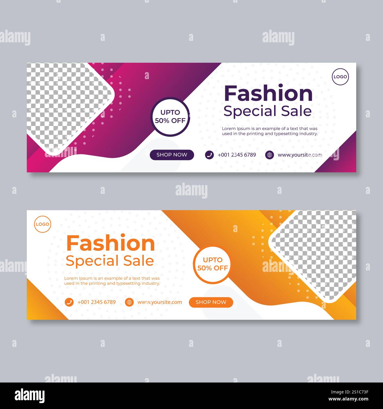 Modèle Web de bannière sociale de vente de mode Illustration de Vecteur