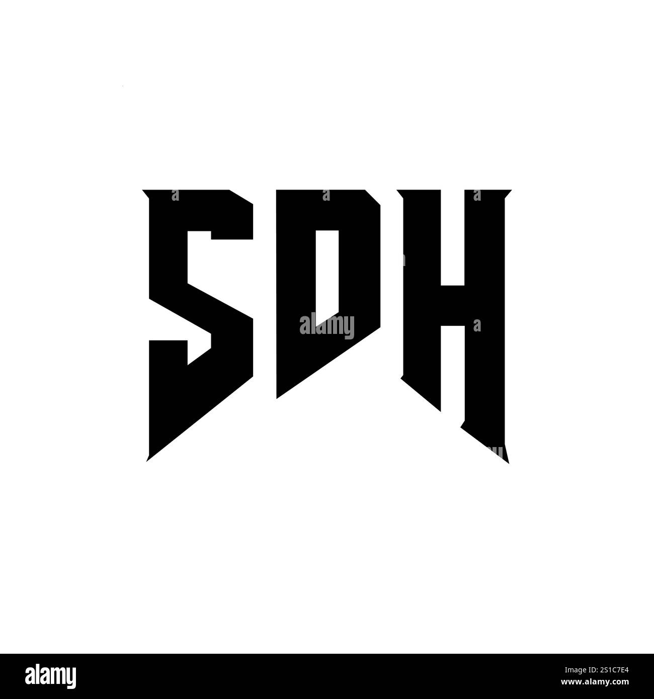 Conception de logo de lettre SDH pour la société de technologie. Combinaison de couleurs noir et blanc de conception de logo SDH. Logo SDH, vecteur SDH, conception SDH, icône SDH, SDH alph Illustration de Vecteur