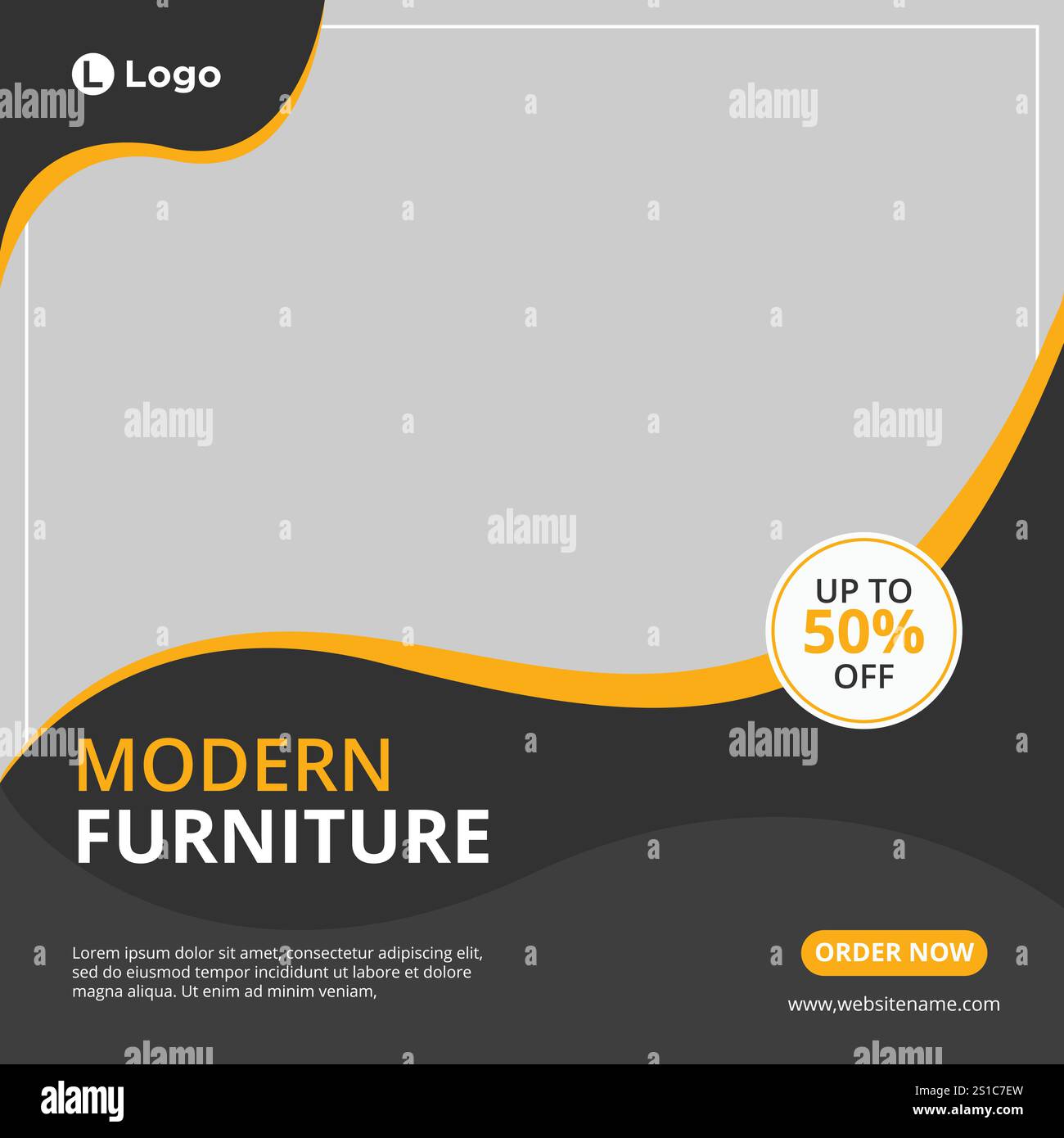 Modèle de bannière de médias sociaux de vente de meubles Illustration de Vecteur