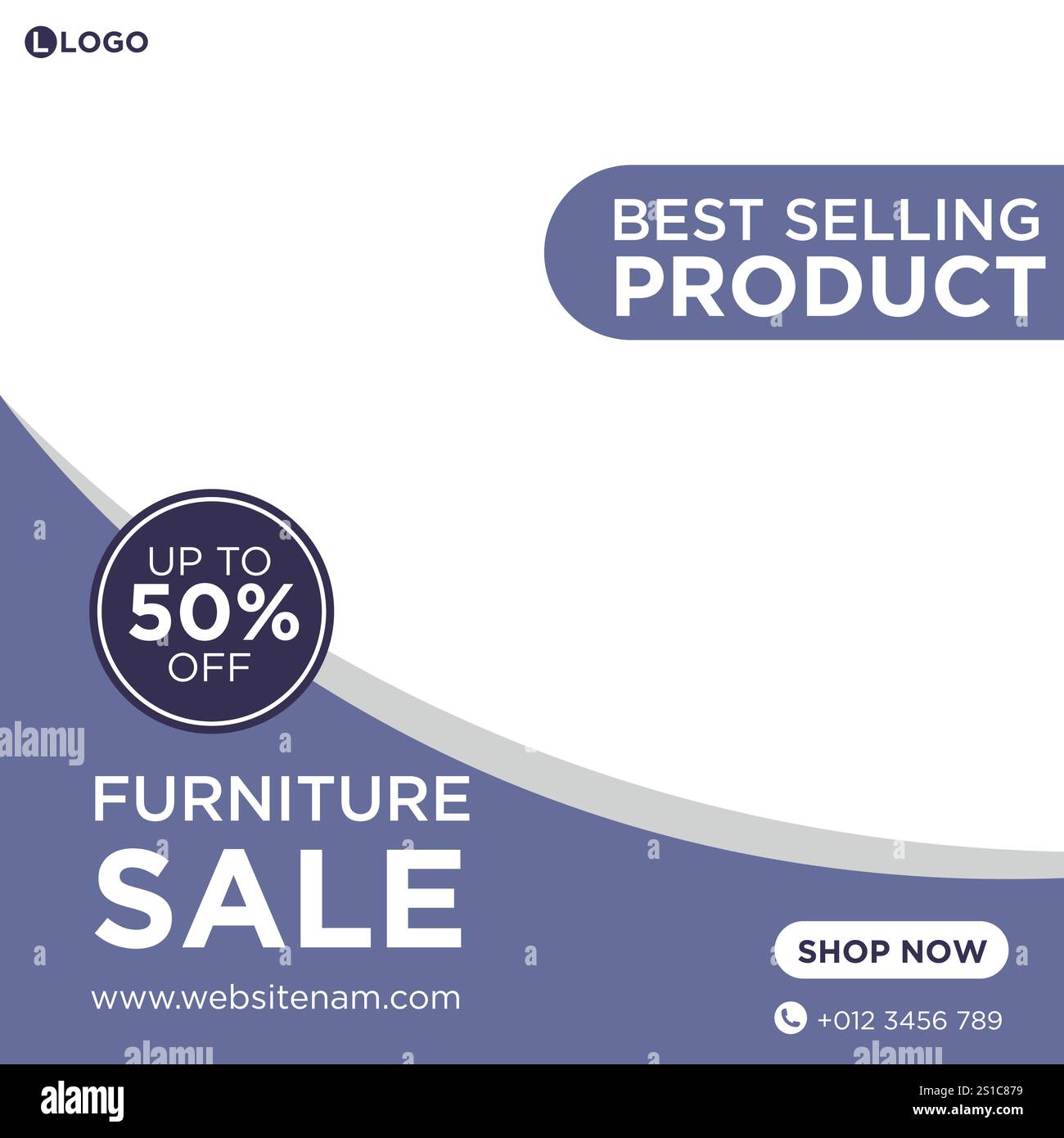 Modèle de bannière de médias sociaux de vente de meubles Illustration de Vecteur