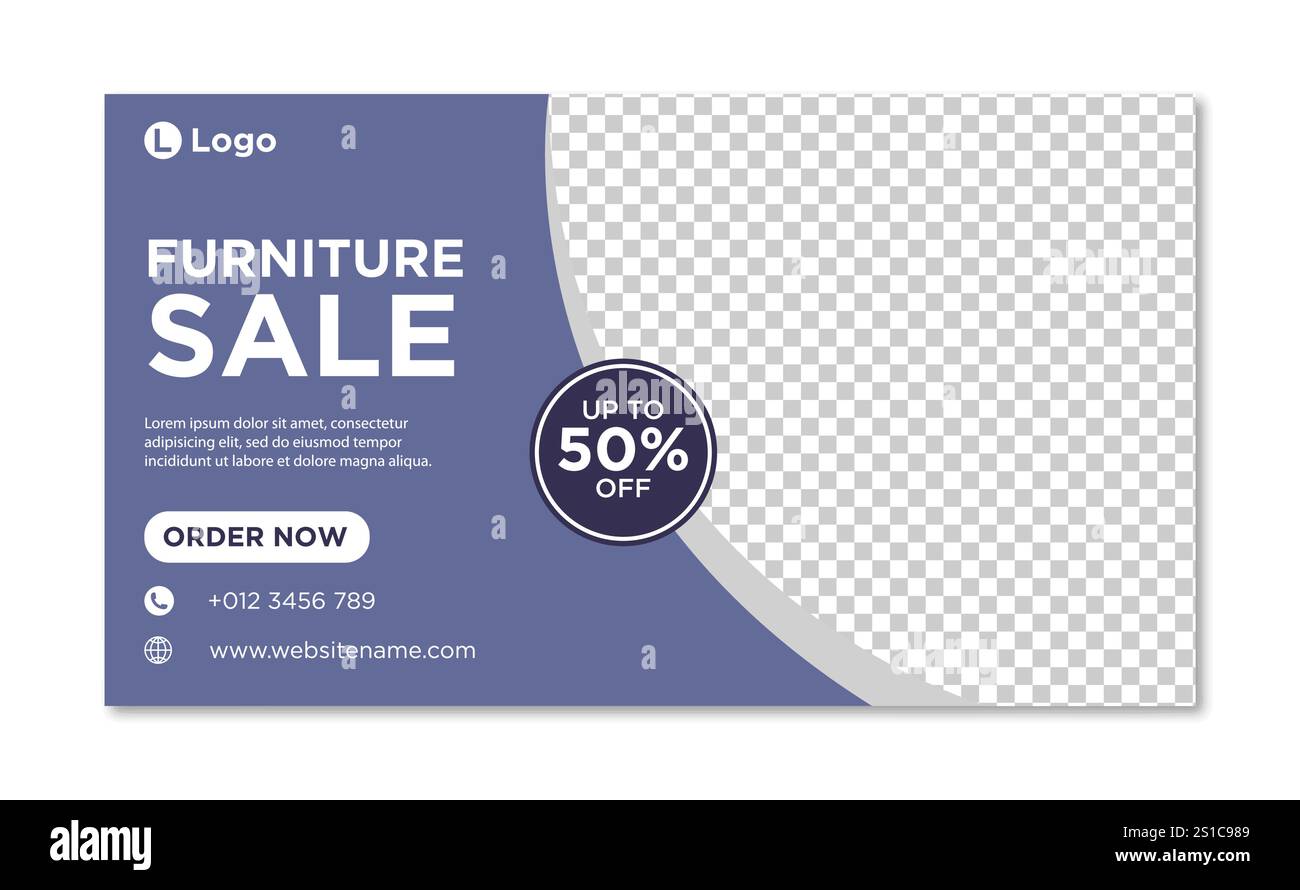 Modèle de bannière de médias sociaux de vente de meubles Illustration de Vecteur