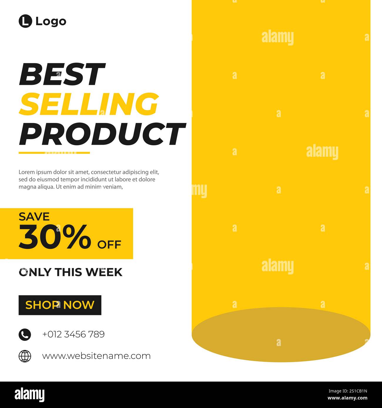 Vente de meubles pour publication de médias sociaux et modèle de bannière Web, modèle de publication de médias sociaux modifiable, templa de bannière de médias sociaux de promotion de meubles Illustration de Vecteur