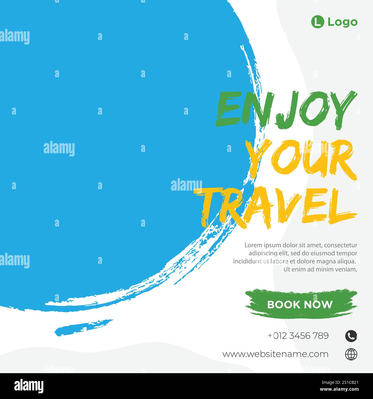 Modèle de bannière de publication de médias sociaux de voyage Illustration de Vecteur