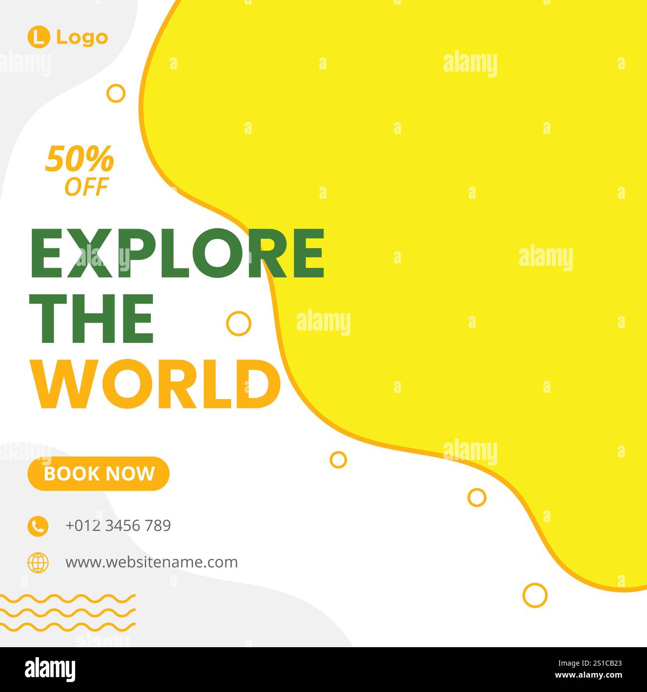 Modèle de bannière de publication de médias sociaux de voyage Illustration de Vecteur