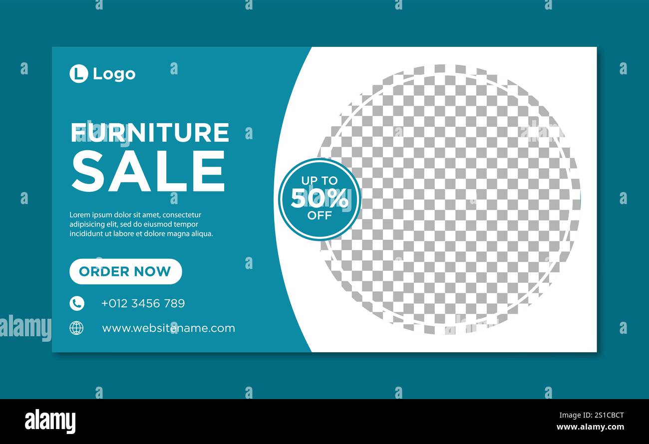 Modèle de bannière de médias sociaux de vente de meubles Illustration de Vecteur