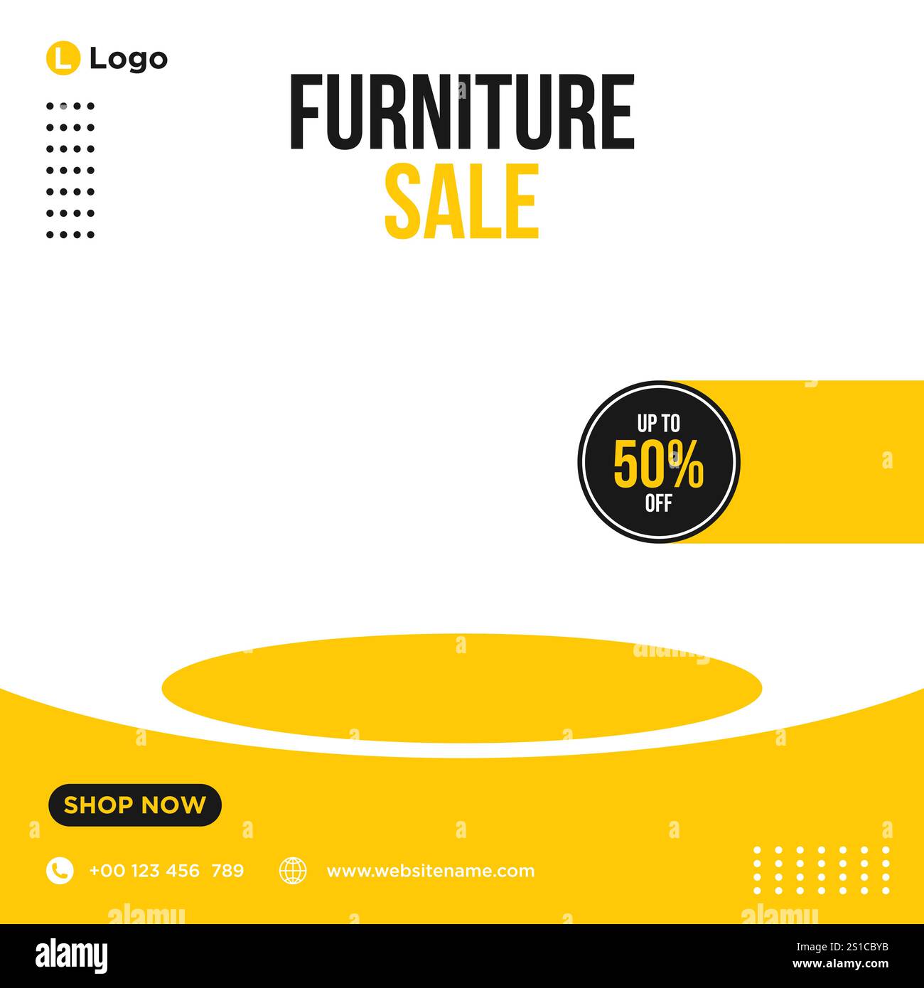 Vente de meubles pour publication de médias sociaux et modèle de bannière Web, modèle de publication de médias sociaux modifiable, templa de bannière de médias sociaux de promotion de meubles Illustration de Vecteur