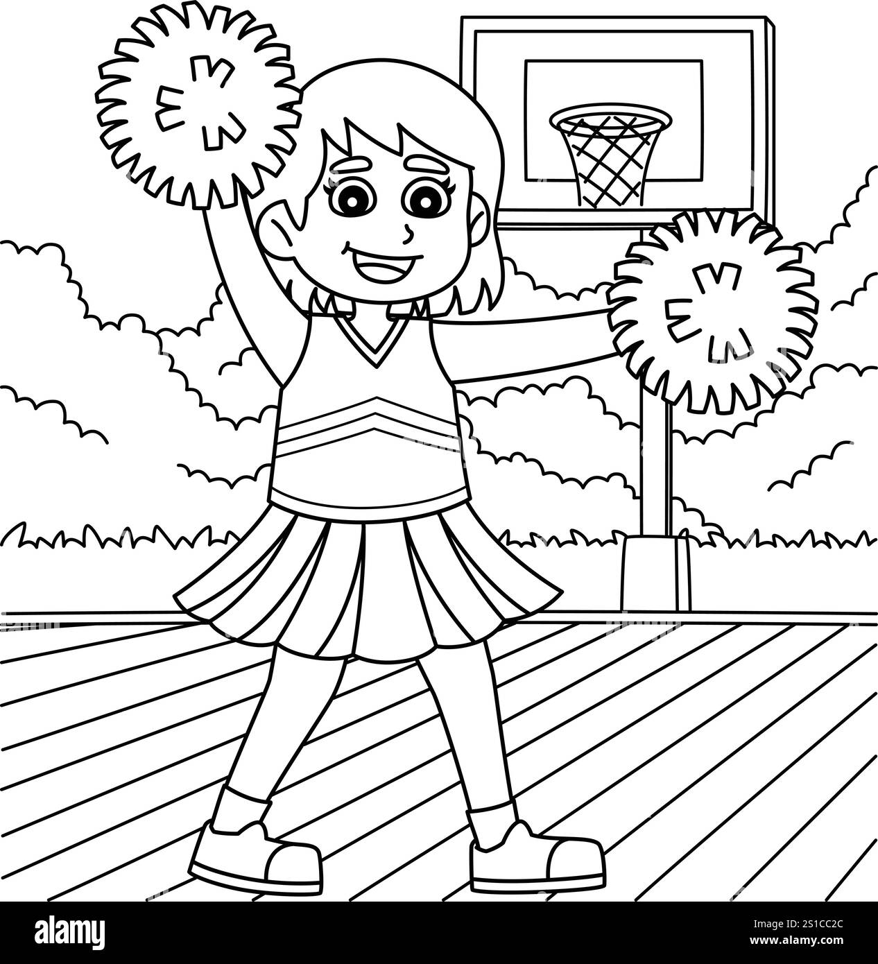 Cheerleader femme cheerleader faisant la position L. Illustration de Vecteur