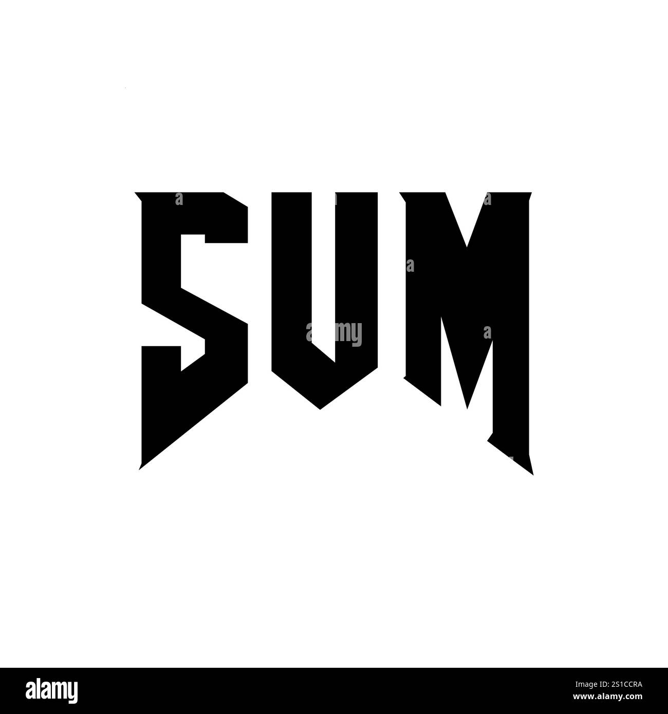 Design de logo de lettre de SOMME pour la société de technologie. Combinaison de couleurs noir et blanc de conception de logo SUM. Logo SOMME, vecteur SOMME, design SOMME, icône SOMME, SOMME alph Illustration de Vecteur