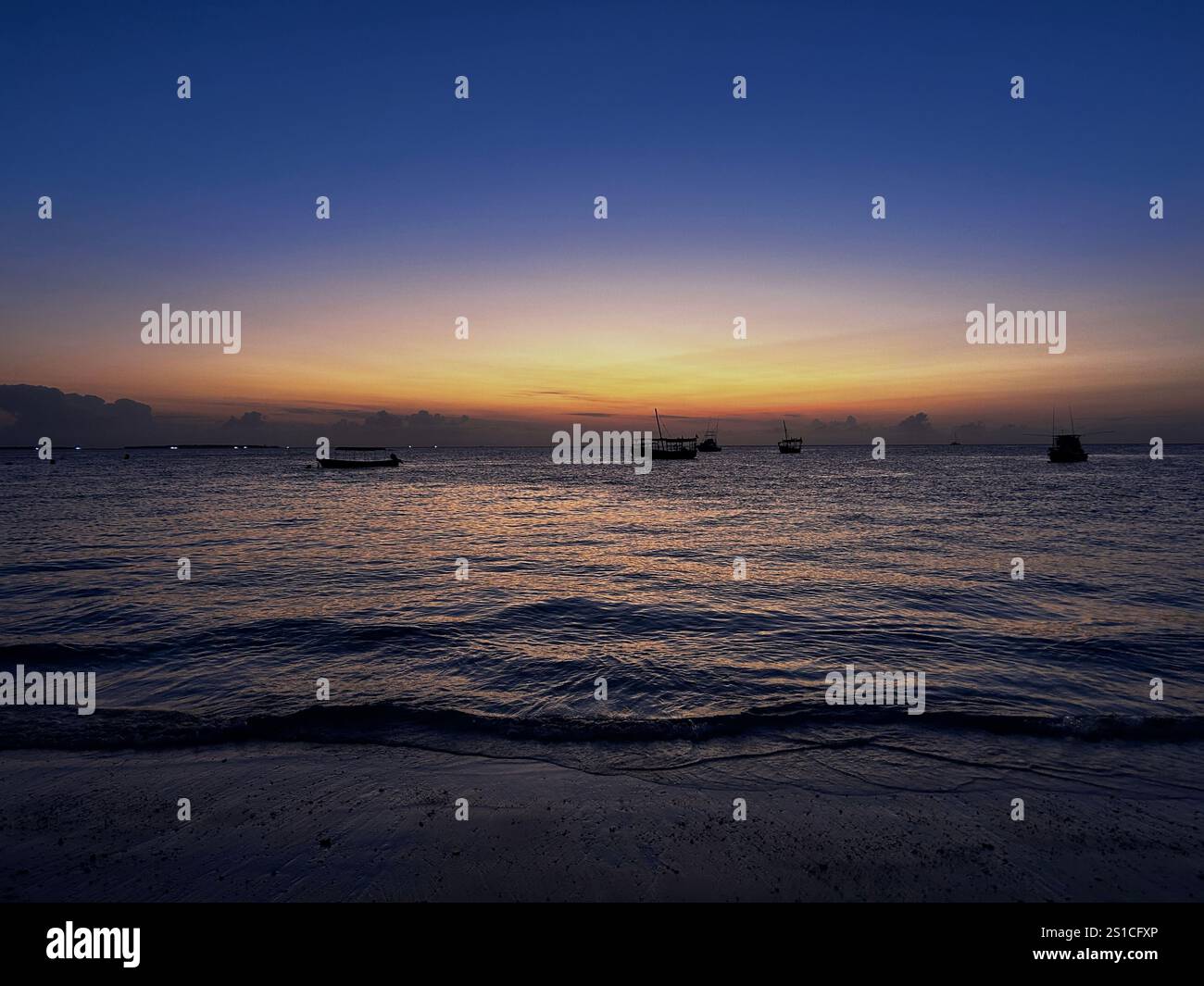 Après-effet du ciel peint du coucher de soleil Banque D'Images