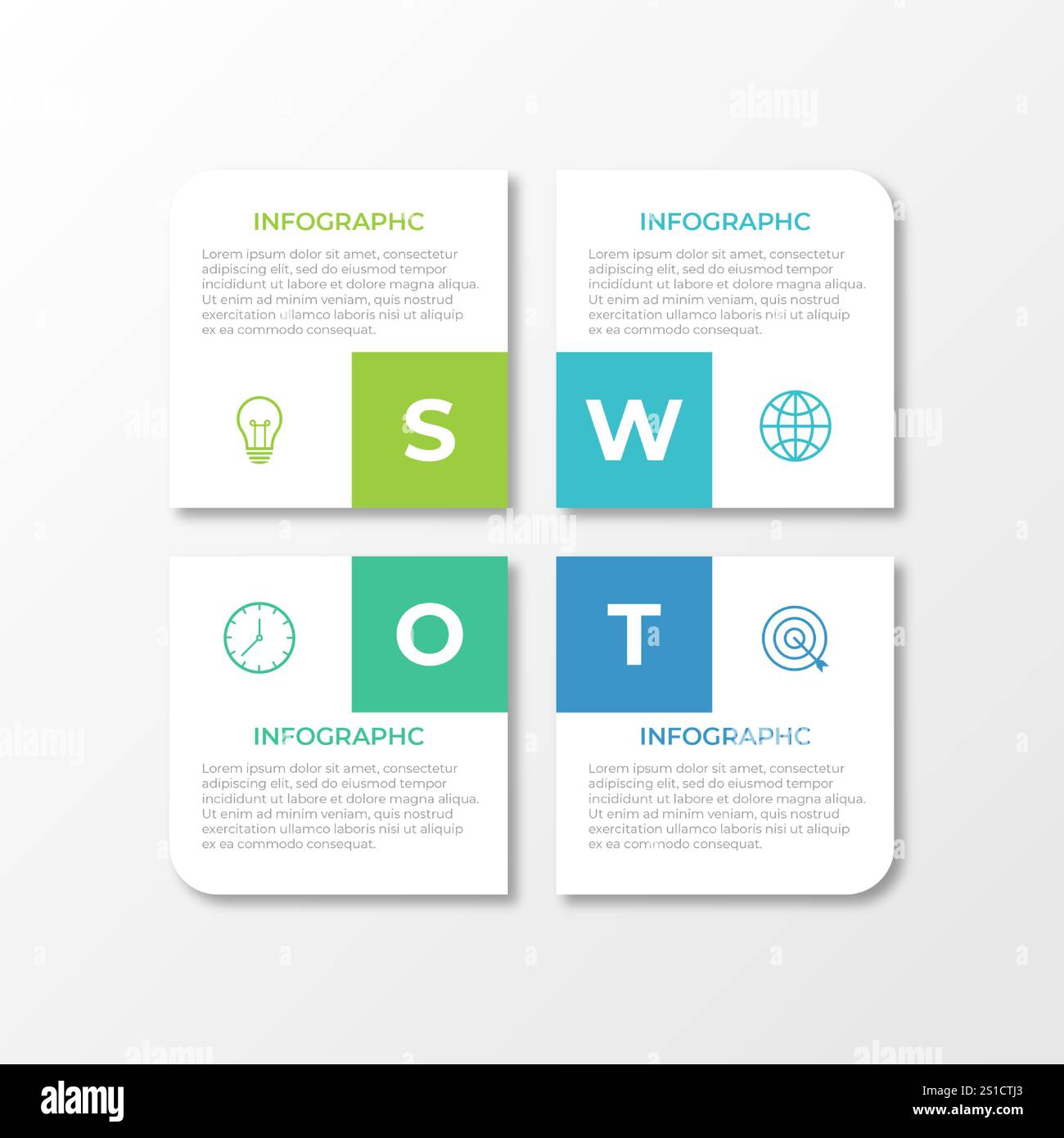 Modèle infographique d'entreprise de présentation avec 4 options Illustration de Vecteur