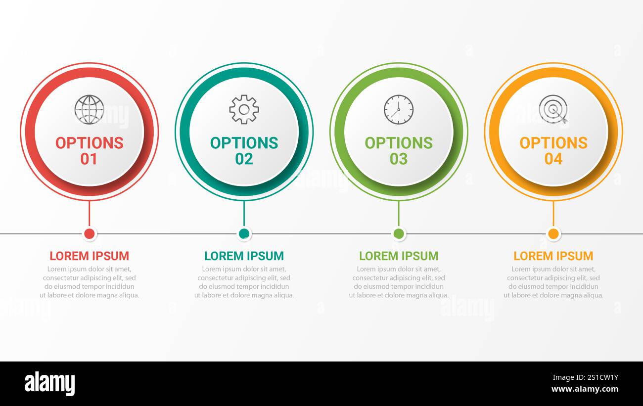 Modèle infographique d'entreprise de présentation avec 4 options Illustration de Vecteur