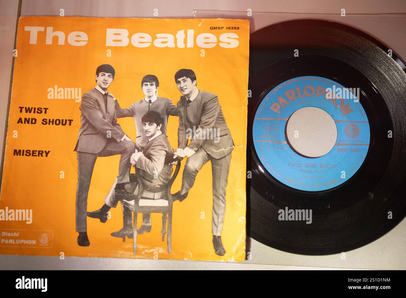 Vinyle Rock classique, Vintage 45 tours Record : les Beatles. Banque D'Images
