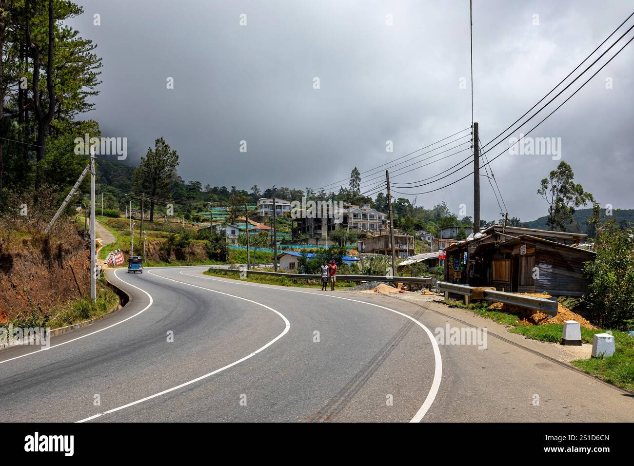 Le paysage des hauts plateaux du Sri Lanka à Nuwara Eliya Banque D'Images