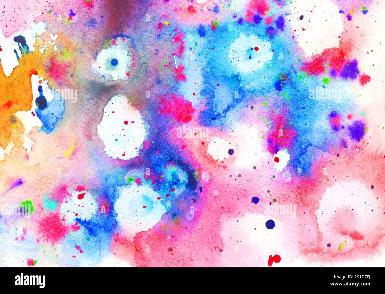 Fond artistique coloré d'aquarelle avec éclaboussures de peinture abstraite, grunge et texture de toile Banque D'Images