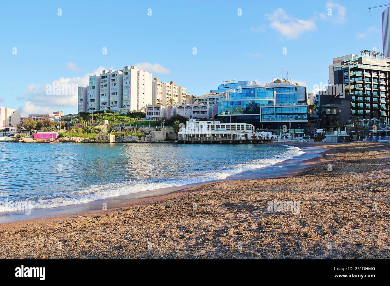 Malta Beach et George's Bay Landscape Banque D'Images