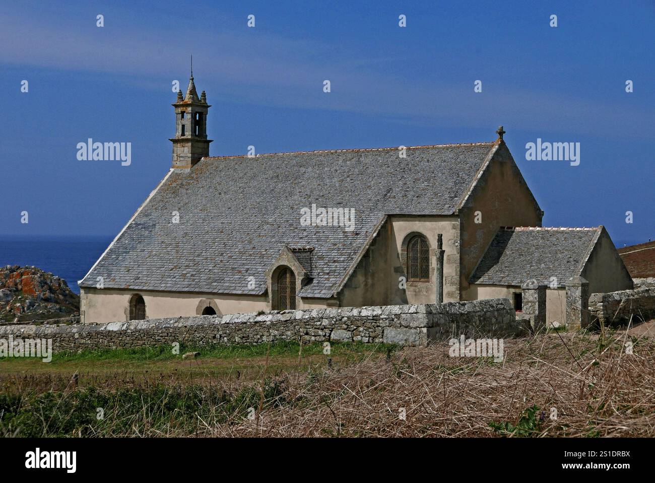 Pointe du Van, Chapelle Saint-They, Finistère, Bretagne, France, Europe Banque D'Images