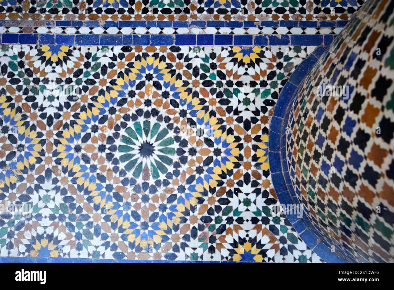 mosaïque arabe marocain design islamique dar el bacha musée marrakech, maroc Banque D'Images