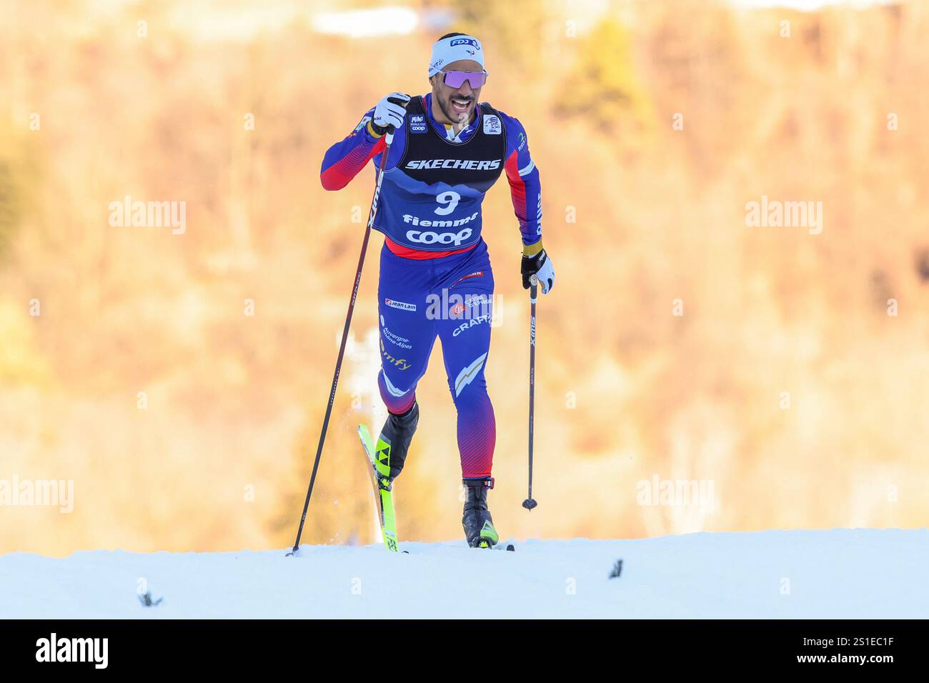 Val di Fiemme, Italie 20250103. Richard Jouve de France lors du prologue de la Coupe du monde de ski de fond sprint classique à Val di Fiemme. Photo : Geir Olsen / NTB Banque D'Images