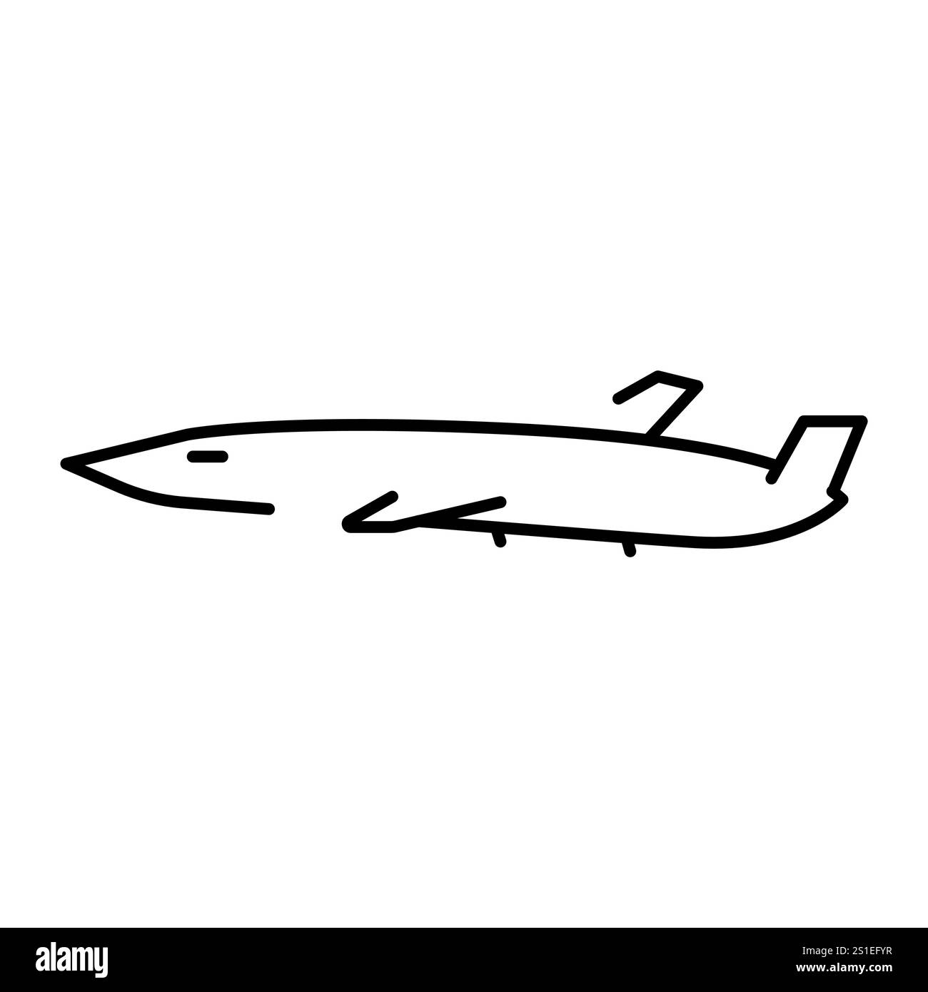 Icône de couleur de ligne MQ-25 Stingray (USA). Ravitailleur sans pilote sur pont. Signez pour la page Web, l'application mobile, le bouton, le logo. Bouton isolé de vecteur. Contour modifiable Illustration de Vecteur