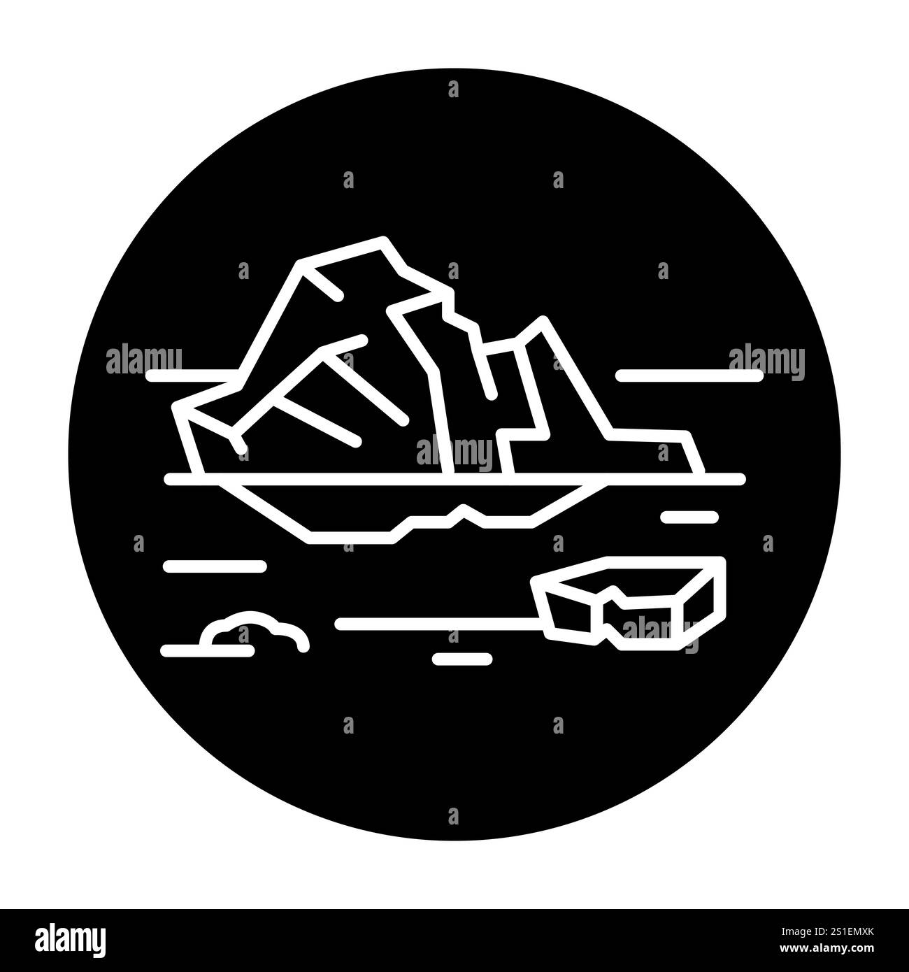 Icône de ligne de couleur iceberg. Illustration vectorielle. Contour modifiable. Illustration de Vecteur