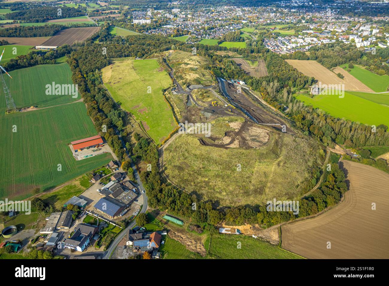 Photo aérienne, décharge d'Eyller-Berg, Gestfeld, Kamp-Lintfort, région de la Ruhr, Rhénanie-du-Nord-Westphalie, Allemagne Banque D'Images