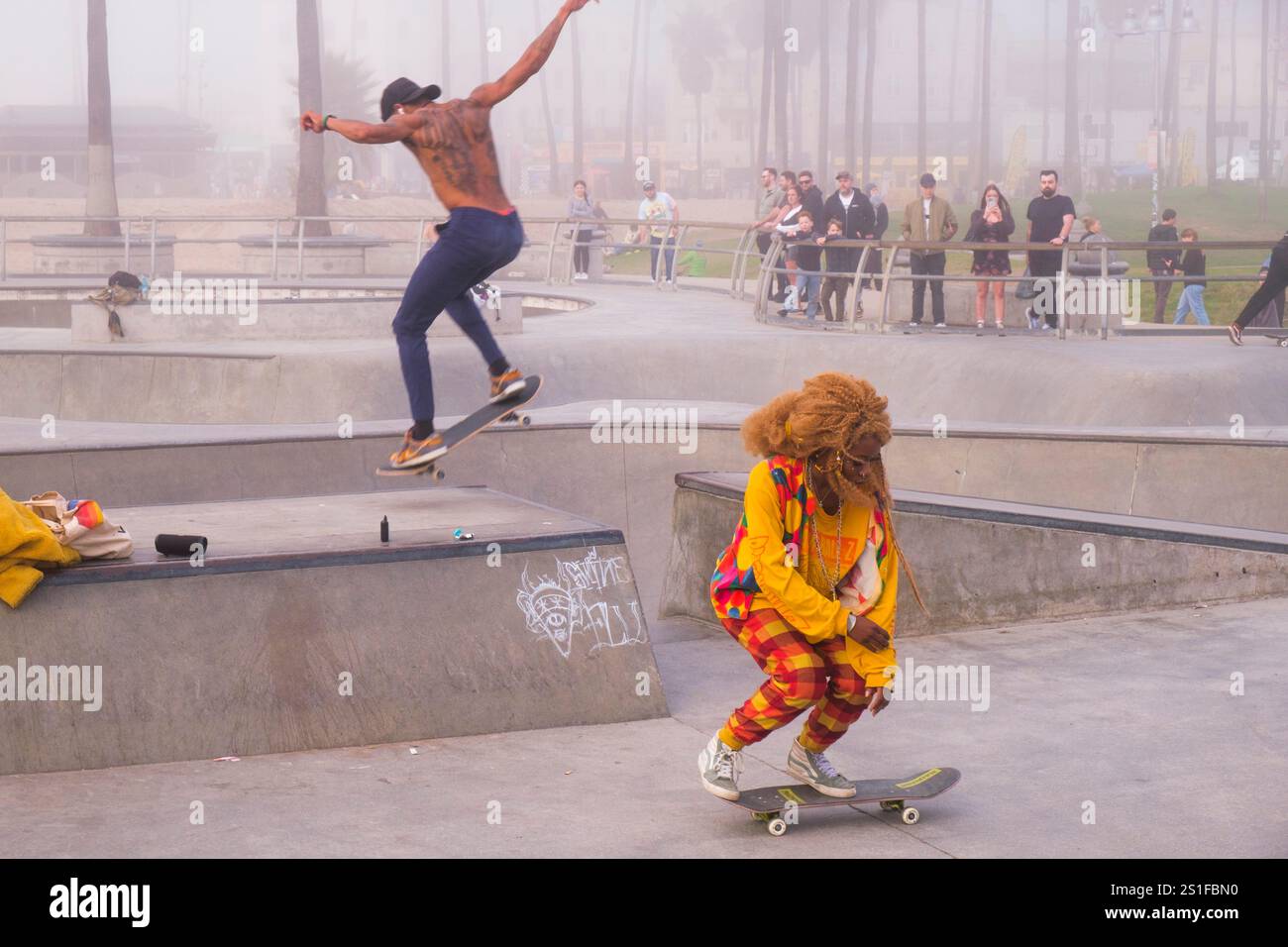 Skateboard Park, Venice Beach, Venice, Californie, États-Unis Banque D'Images