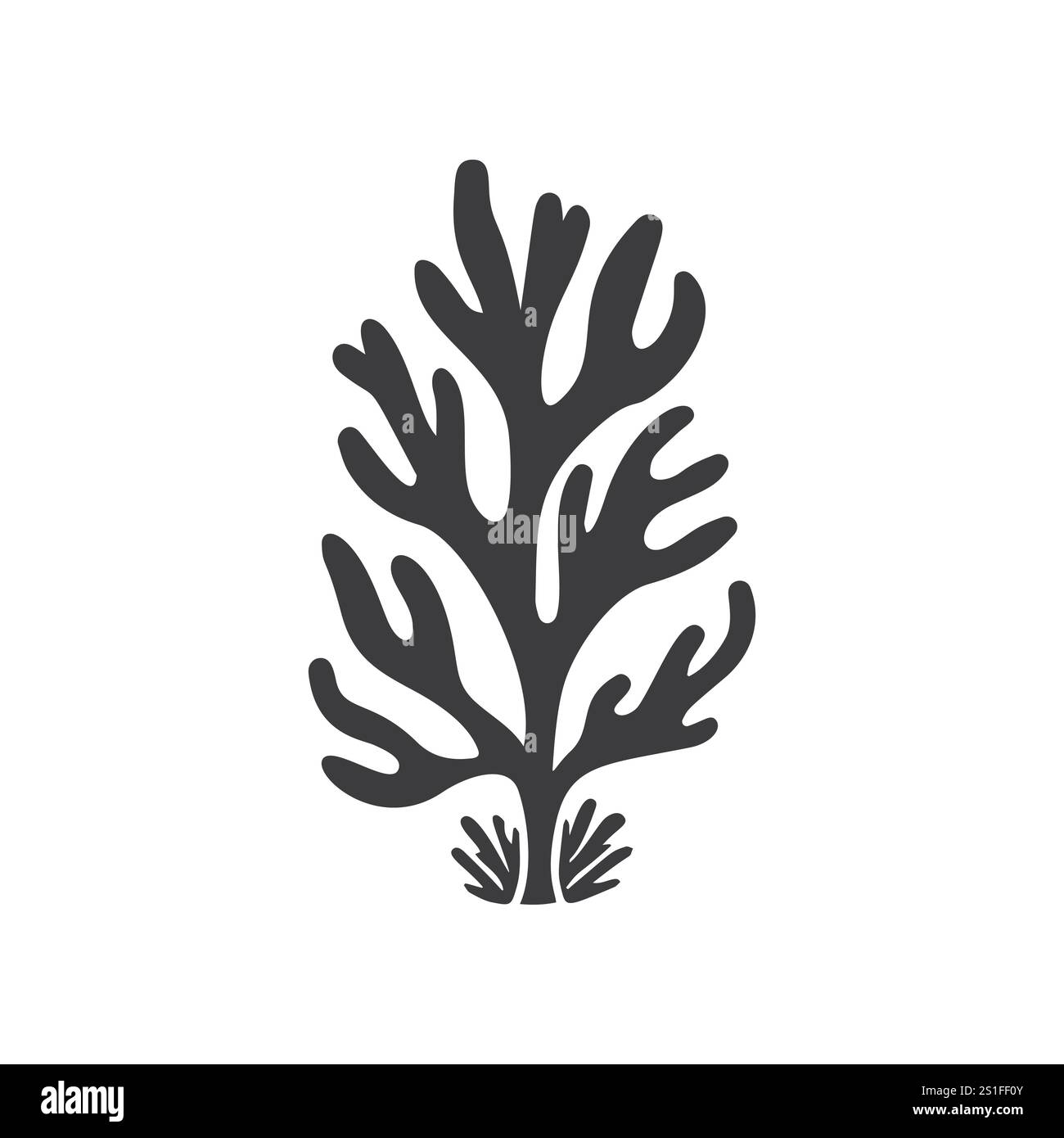 Une silhouette de corail foncé dans un style vectoriel plat Illustration de Vecteur