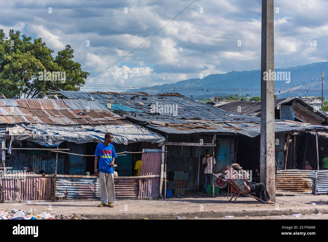 En attendant le changement en Haïti Banque D'Images