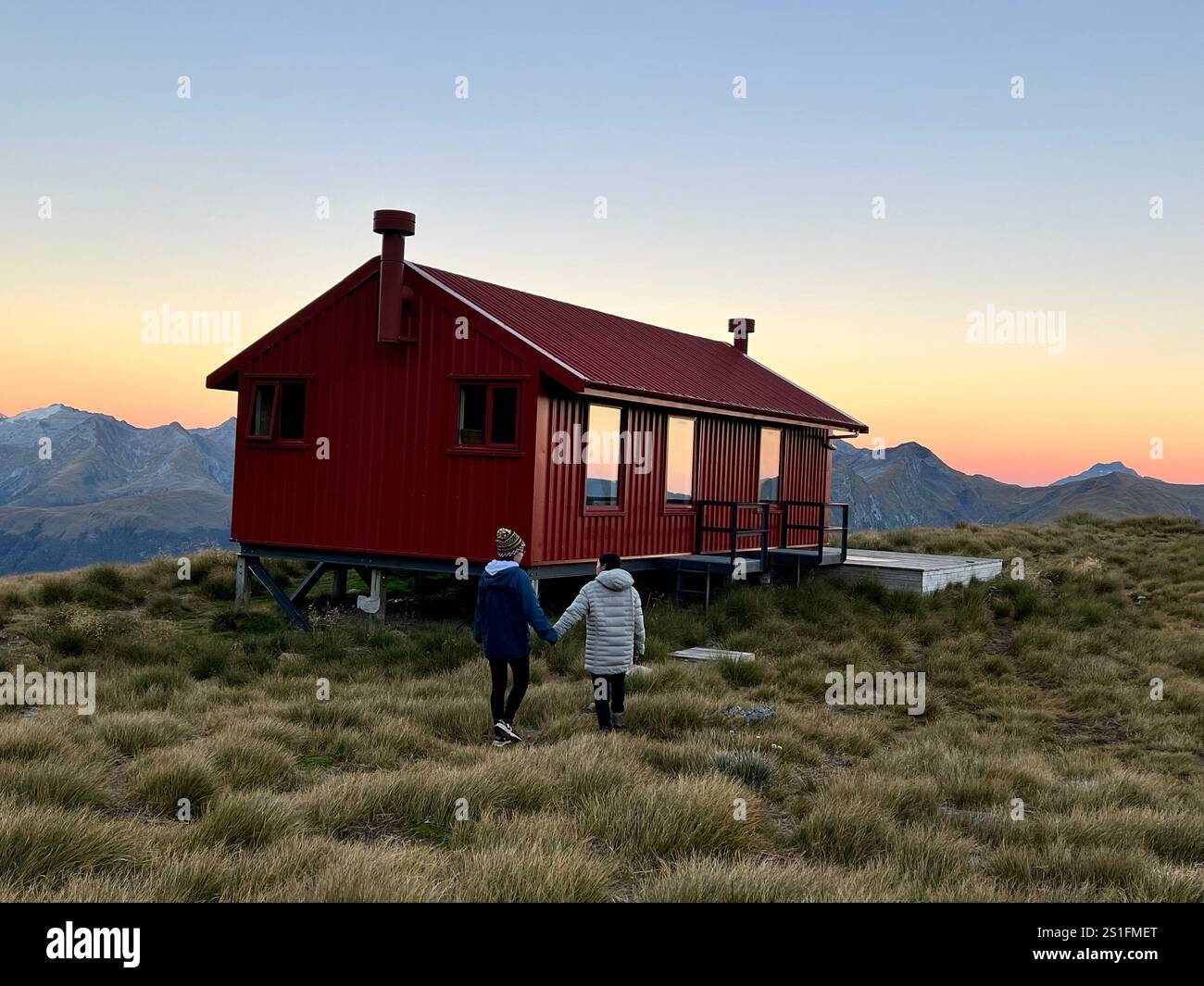 Brewster Hut, parc national de Mount Aspiring, Nouvelle-Zélande. - Image de stock capturée avec un smartphone