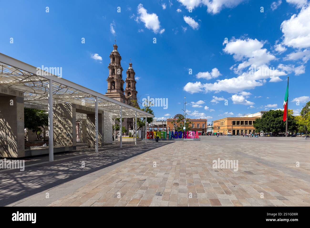 Mexique, Aguascalientes Plaza de la Patria dans le centre-ville historique de Zocalo près de la Basilique Cathédrale Banque D'Images