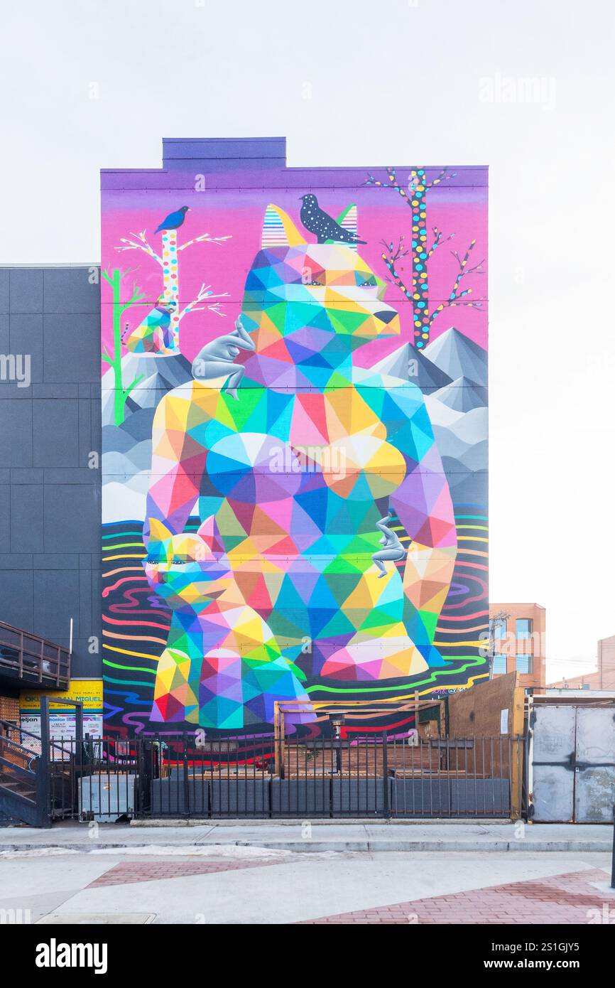 Grande murale colorée à Edmonton, Alberta, Canada Banque D'Images Grande murale colorée à Edmonton, Alberta, Canada Banque D'Images