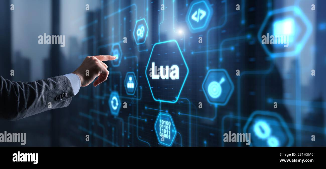 Langue de programmation LUA. Langage de programmation de script Banque D'Images