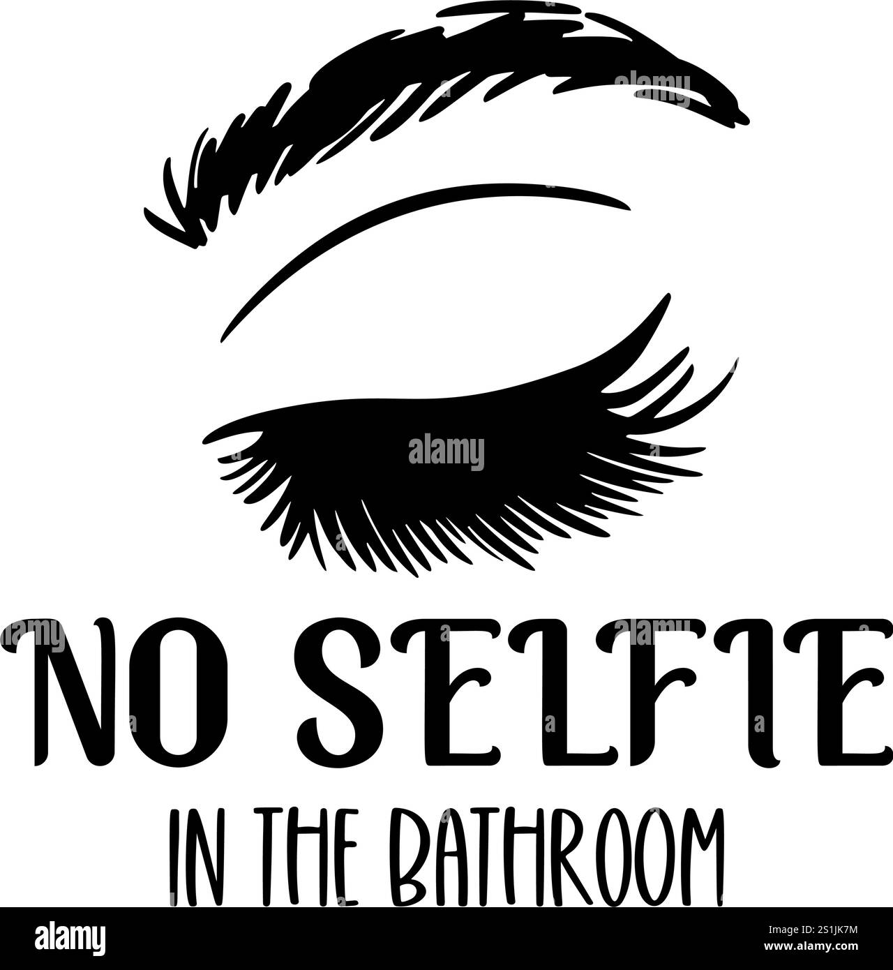 Citation de salle de bain Witty avec lettrage moderne, idéal pour la décoration intérieure ou les cadeaux, conçu comme une image vectorielle nette. pas de selfie dans la citation de salle de bain Illustration de Vecteur