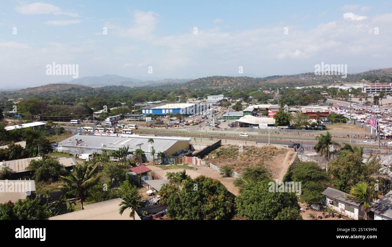 Vue du nord de Waigani, Port Moresby Banque D'Images