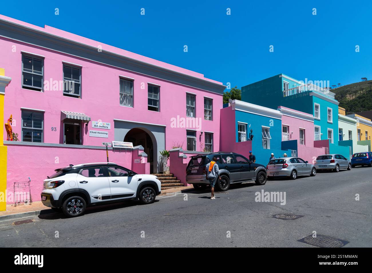Le quartier de Bo Kaap au Cap Banque D'Images
