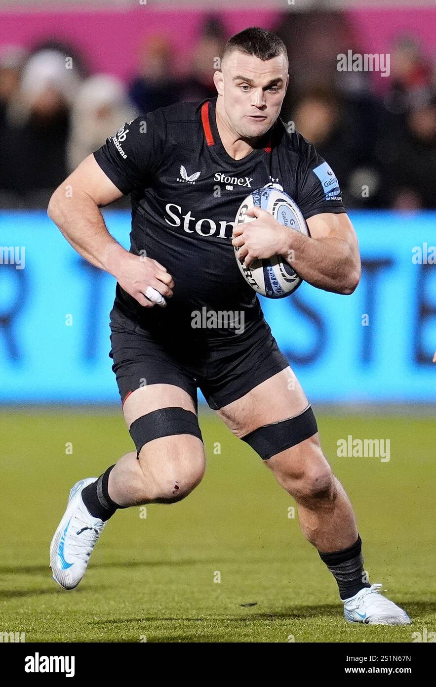 Ben Earl des Saracens lors du Gallagher Premiership match au StoneX Stadium de Londres. Date de la photo : samedi 4 janvier 2024. Banque D'Images