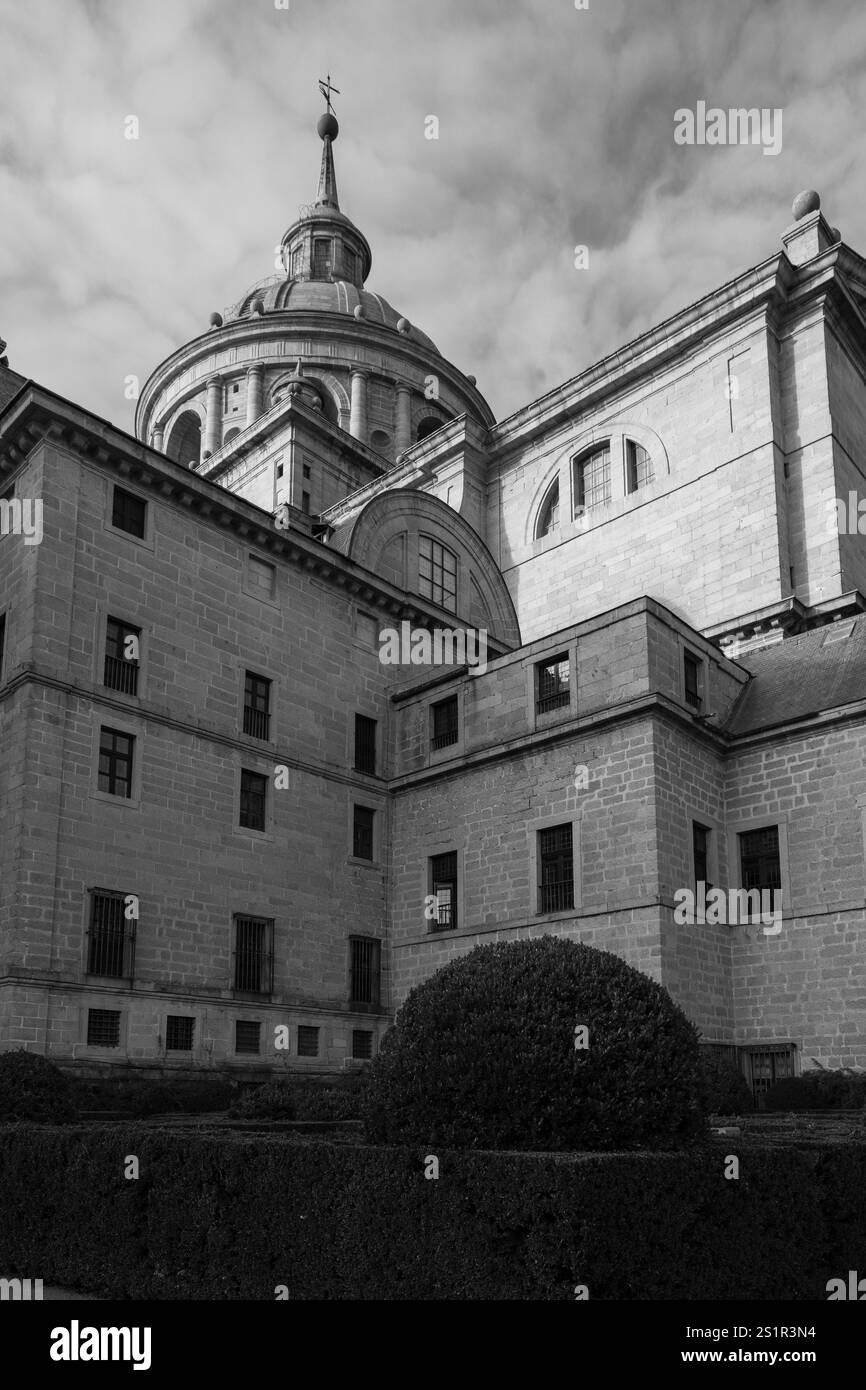 Vue du monastère de l'Escorial à San Lorenzo de El Escorial Madrid 4 janvier 2025 Espagne Banque D'Images