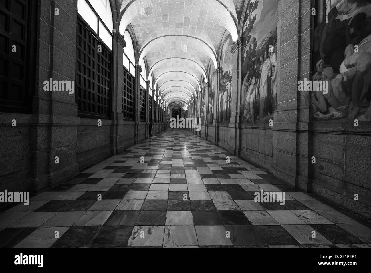 Madrid, Espagne. 02 janvier 2025. Vue intérieure du monastère de El Escorial à San Lorenzo de El Escorial Madrid 4 janvier 2025 Espagne crédit : Sipa USA/Alamy Live News Banque D'Images
