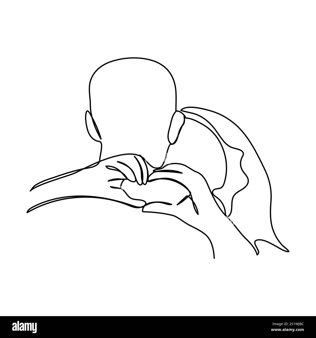Vector Love Two Hearts logo signe romantique illustration symbole paires passion et calligraphie de mariage élément de conception de la saint-valentin modèle de salutation Illustration de Vecteur