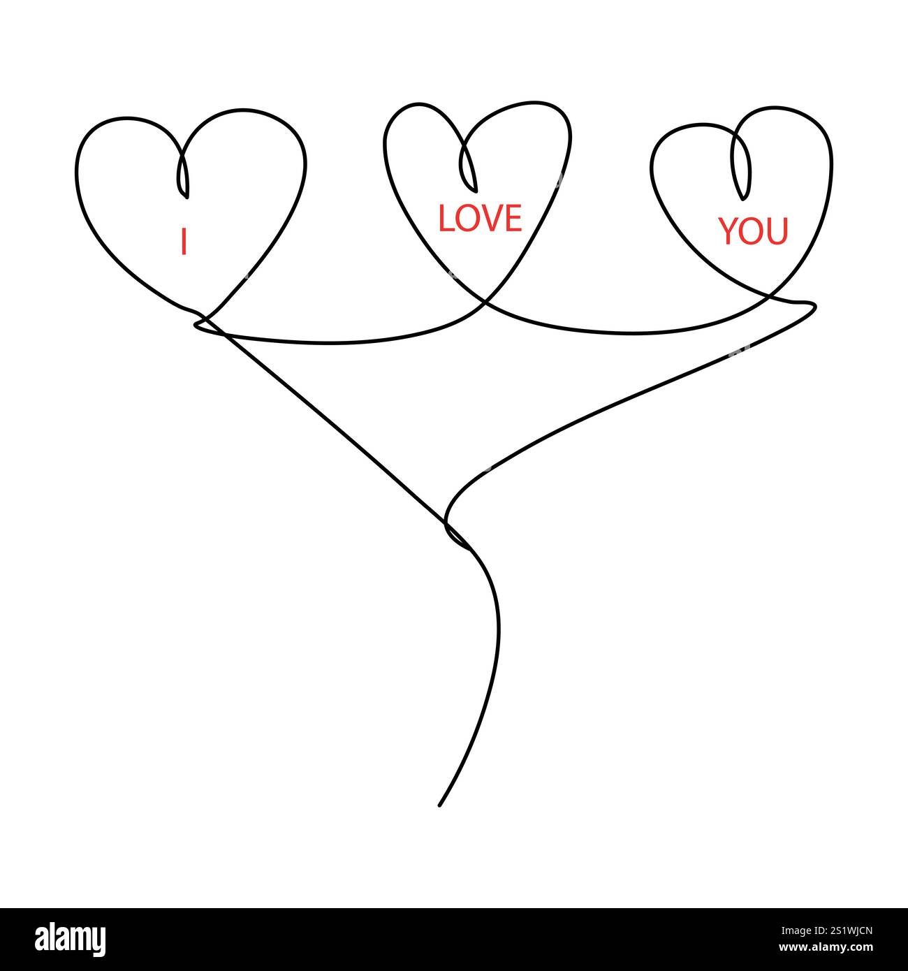 Vector Love Two Hearts logo signe romantique illustration symbole paires passion et calligraphie de mariage élément de conception de la saint-valentin modèle de salutation Illustration de Vecteur
