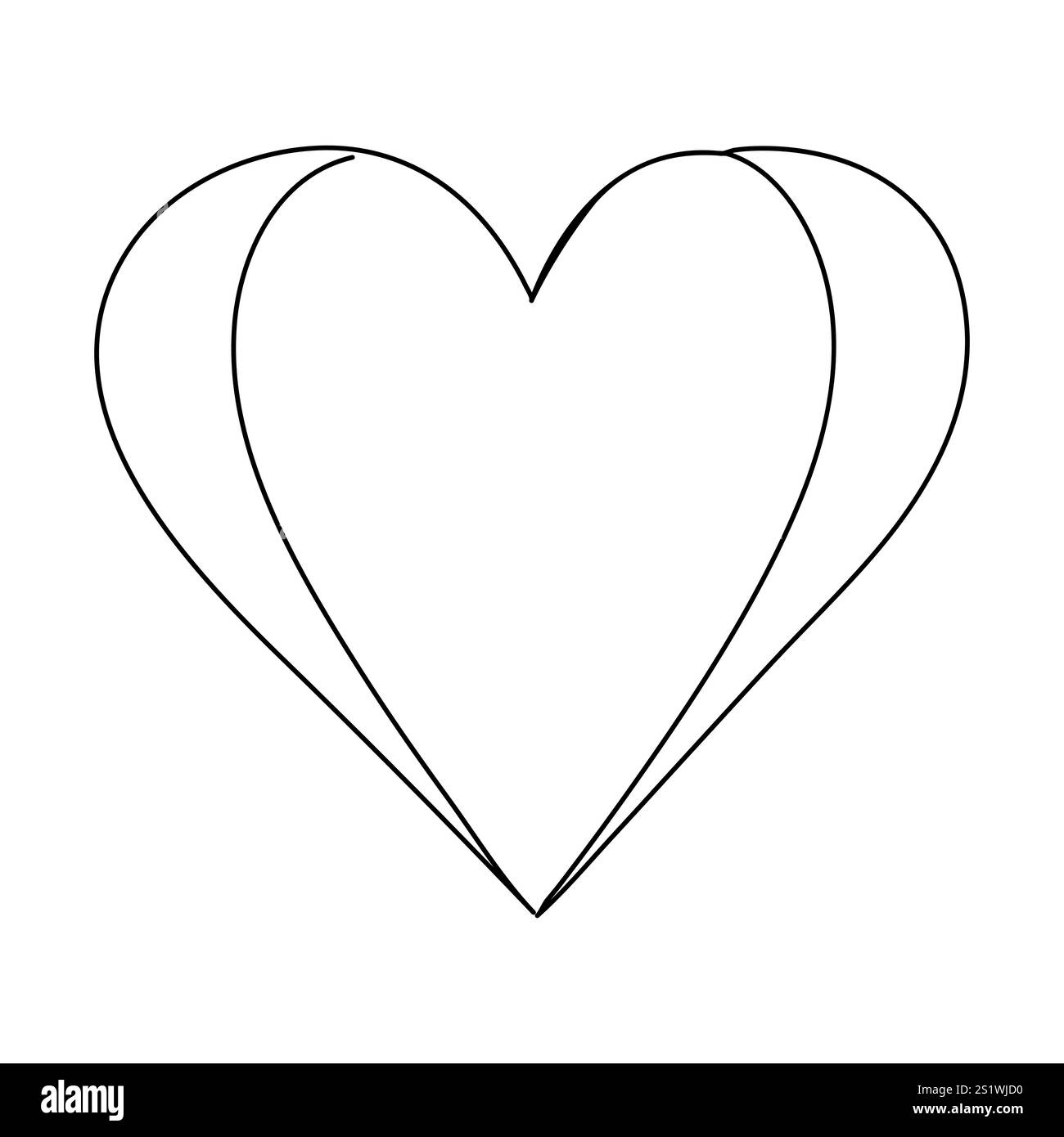 Vector Love Two Hearts logo signe romantique illustration symbole paires passion et calligraphie de mariage élément de conception de la saint-valentin modèle de salutation Illustration de Vecteur